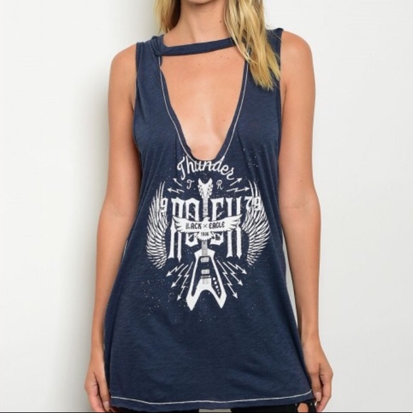 Tops - Rock n Roll Cut Out Tank